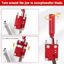 Lawn Mower Blade Sharpener 15-45 Adjustable Frame, Ball Bearing Handle for Right/Left Blades, Angle Grinder Attachment, Universal Garden Tool KitRed