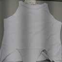 PUMIEY Women's High Neck Sleeveless Bodysuit Sexy Tank Tops Smoke Cloud Collection, Size -M, White
