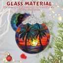 Retro Beach Ornament, Christmas Ornaments, Christmas Decorations for Tree, Stained Glass Ornament, Heirloom Keepsake, Gift Exchange, Gift Ideas, Bauble Present