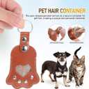 2 x TEHAUX Pet Hair Keepsake Keychain Paw Shaped Leather Keychain Dog Memorial Bag Charm Portable Pet Hair Container for Owners