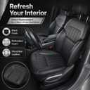 FZJDSD Black Driver & Passenger Bottom Perforated Microfiber Leather Replacement Seat Covers (2PCS) Compatible with Mercedes Benz GL350 GL450 GLE350 GLE400 2013-2019, Fits Heated & Cooled Seats