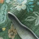 Washable Floral 2x3 Area Rug: Indoor Soft Scalloped Carpet for Entryway Kitchen Nursery Non-Slip Water Resistant Bathroom Laundry Floor Mat Low Pile Durable Door Mat(2x3 Floral/Green)