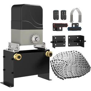 Bltezeit 1100lb Sliding Gate Opener - Chain Drive Electric Gate Motor with 2 Remotes & 16.4ft Chains Hardware Kit, Automatic Slide Gate Operator for Driveway Gates Acess System