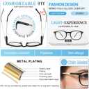 MARE AZZURO Blue Light Blocking Reading Glasses Women Cute Round Readers 1.0 1.25 1.5 1.75 2.0 2.25 2.5 2.75 3.0 3.5 4.0 (Black)