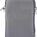 Neoprene Cell Phone Sleeve Pouch Carrying Case for Samsung Galaxy A16 A14 A13 A06 A05 S23 Ultra S22 Ultra S21 Ultra, Moto G 5G 2024 2025 / G Play/G Power with Neck Lanyard (Grey-XL)