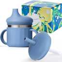 Jumble Dream Stainless Steel Sippyy Cup, Silicon Training Stainless Steel Kids Cups with Straw, Toddler Tumbler with Spill Proof Straw |6 Month Toddler Sippy Cup| BPA Free (Blue Moon) 2025