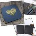 Photo Album DIY Scrapbook (10x10 inch 50 Pages Double Sided) Vintage Hardcover Three-Ring Binder Picture Booth Albums with 6 Colors 408pcs Self Adhesive Photos Corners for Memory Keep (Blue)