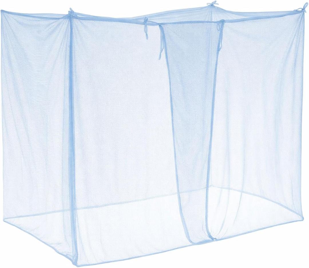 Mosquito Net for Mosquiteros para Camas Bed Canopies Netting Bed Drapes Rectangular Mosquito Mesh for Camping Home Outdoor Travel(Blue,L75 X W47 X H60 Inch,1 Opening)