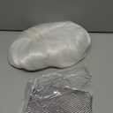 PLULON White Wave Wig with Heart Sunglasses for Women, Colorful Funny Long Curly Wigs with Bangs Neon Synthetic Wavy Hair Cosplay Hairpieces for Fancy Dress Drag Queen Bachelorette Theme Party