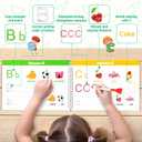 2 x Toddler Preschool Learning Activities Handwriting Practice Book, 40 Pages Kindergarten Educational Workbooks, Autism Learning Resources, Montessori ABC Tracing Busy Books Toys Gifts for Kids Ages 3-5