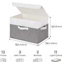 GRANNY SAYS Fabric Storage Boxes, Memory Keepsake Box, Large Storage Bins with Lids, Closet Organizers, Toy Box, Storage Baskets for Shelves, White/Gray, 2-Pack