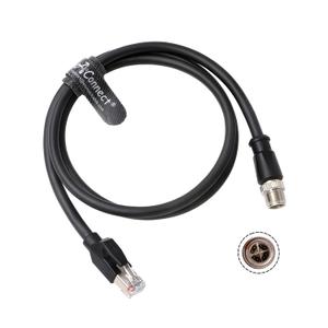 X-Code-RJ45-Industrial-Shielded-Ethernet M12 8 Pin X-Code Male to RJ45 Cat6a Ethernet Shielded Cable for Cognex Industrial Camera Flexible 3.3Ft|1M