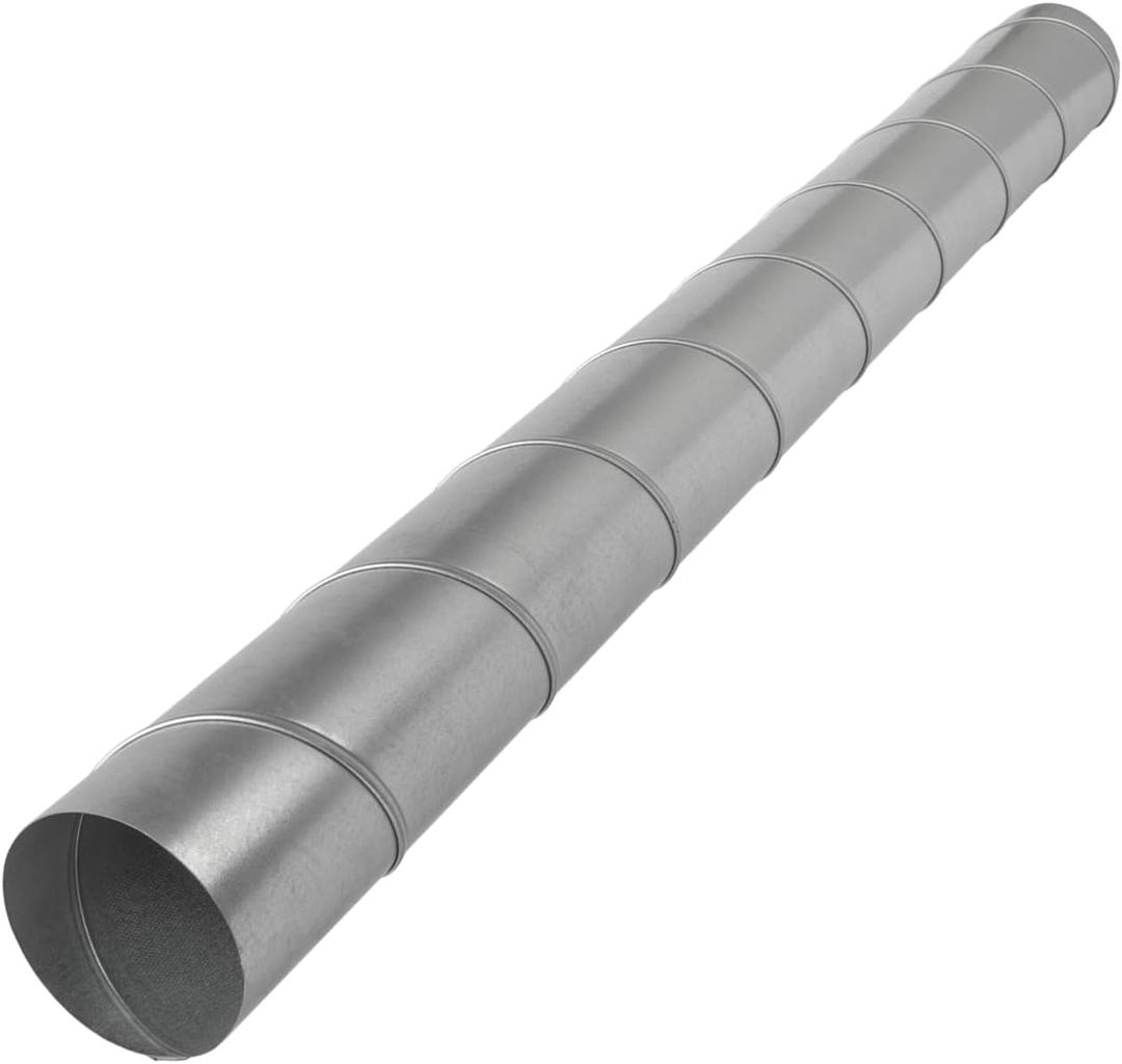Vent Systems 4 Inch Duct - 45 Inch Long Round Spiral Air Duct - Galvanized Dryer Vent Hose Extension - Straight Rigid Dryer Duct - Industrial, Residential Vent Pipe, AC Duct Pipe for 4 Inch Ducting, 45 Inch Length