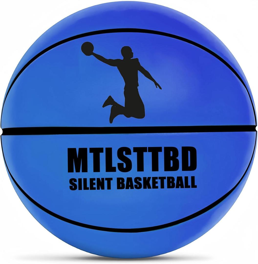 Silent Basketball-Size 7 (29.5") 2026 New Upgrade Dribble Dream Silent Basketball, Grooved Airless Foam Technology for Soundless for Quiet Dribbling and Indoor Training (Blue)