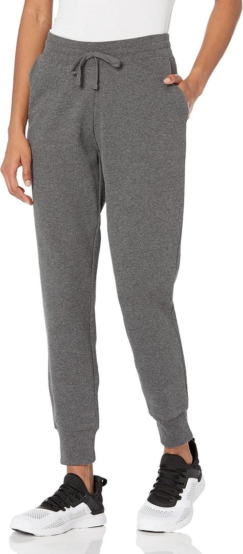 Amazon Essentials Women's Fleece Jogger Sweatpant (Available in Plus Size), Charcoal Heather, Small