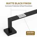 Luxbaro Matte Black Towel Bar 24 Inch, Square Base Thicken Towel Rack for Bathroom Wall, SUS304 Stainless Steel Towel Rod, Modern Home Decor (Total Length 26-Inch)