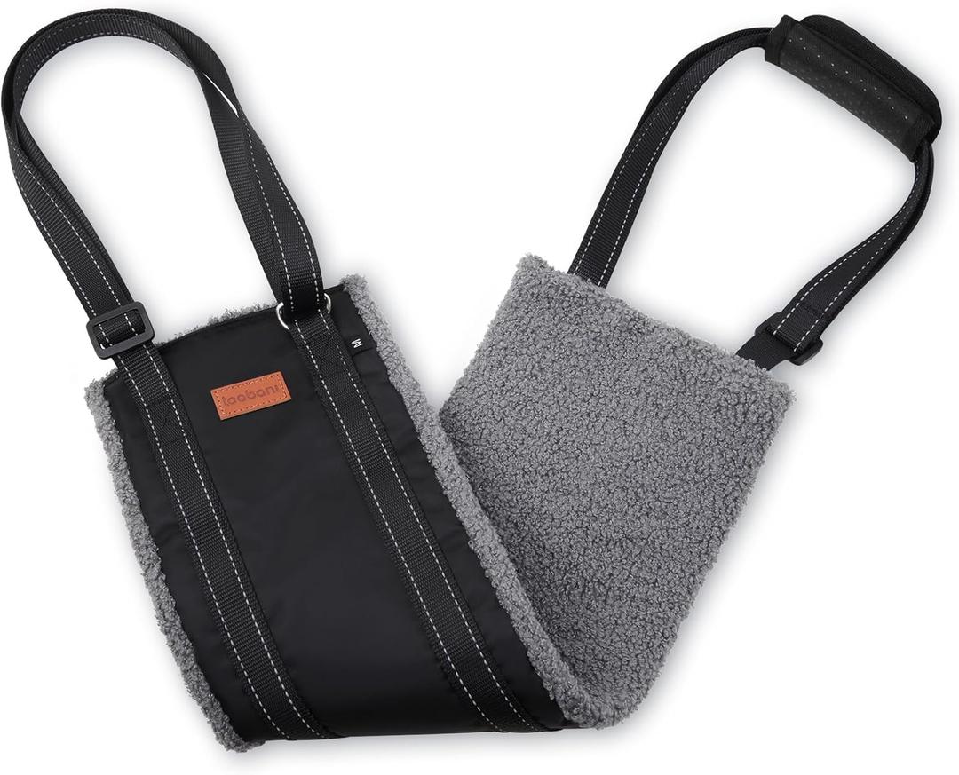 LOOBANI Portable Dog Sling for Back Legs, Hip Support Harness to Help Lift Dogs Rear for Canine Aid and Old K9 Cruciate Ligament Rehabilitation (Medium, Grey&Black)