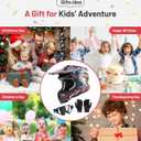 Youth Dirt Bike Helmet for Boys & Girls with Goggles & Gloves for 8-18 Years Old, DOT Certified Kid ATV Helmet Motocross Off Road