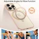 MAGIC JOHN 360 Rotatable Magnetic Invisible Stand for iPhone 14 Pro Case [Anti-Slip Grip] [Compatible with MagSafe] 16FT Shockproof for iPhone 14 Pro Case with Kickstand, Rose Gold