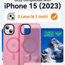CANSHN Magnetic Case for iPhone 15 Case [Compatible with MagSafe & MIL-Grade Drop Tested] Slim Translucent Matte Cover, Anti-Scratch Shockproof Phone Case for iPhone 15 6.1 Inch, Pinkish