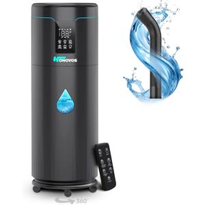 Humidifiers for Large Room Home Bedroom 2000 sq.ft. 17L/4.5Gal Large Humidifier with Extension Tube & 4 Speed Mist,Top Fill Wholehouse Humidifier with 360Nozzle for Plant Commercial Greenhouse(Black) (Black)