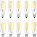 Raheem T8 LED Bulb, E12 Dimmable LED Bulb, 110v 600Lumens 5000k 60W Equivalent, Clear Glass Tubular Light Bulb, Best Replacement for Incandescent Bulb, 10 Pack (Daylight White)
