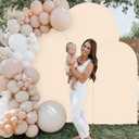 Spandex Fitted Wedding Arch Cover Set of 3 Beige Arch Backdrop Cover 4ft 5ft 6ft Arches Backdrop Frame Covers Chiara Arched Covers Stretchy Backdrops for Gender Reveal Baby Shower Balloon Decor