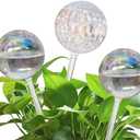 17 Oz 2 Weeks Glass Plant Watering Globes Large Vacation Water While Away Indoor Outdoor Potted Plant Slow Release Self Watering Bulbs Devices Planter Insert (Iridescent Large 3-Pack)