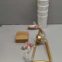 Chandelier, Muted Gold with White Fabric Shade, Farmhouse Linear Island Lighting Fixture for Kitchen, Dining Room (5-Light Muted Gold with Fabric Shades)