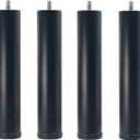 4 Pack Adjustable Furniture Legs Replacement M8 Thread Metal Furniture Legs 8 Inch Couch Legs Replacement Legs for Bed, Sofa, Cabinet(Black, 7.7-8.03 Inch)