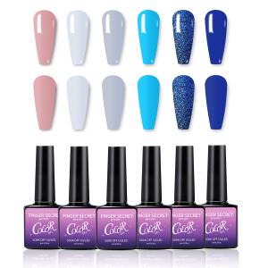 Gel Nail Polish 6 Color Kits Long Lasting Shine Gel Polish Wide Color Range Nail polish Set Professional Manicure Kit Salon DIY Nail Polish for Nail Art Beginners (Fc-6COLOUR-09)
