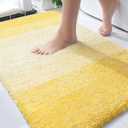 OLANLY Bathroom Rugs Mat 30x20, Extra Soft Absorbent Microfiber Bath Rugs, Rubber Backing, Quick Dry, Machine Washable Bath Mats for Bathroom Floor, Tub and Shower, Home Decor Accessories, Yellow