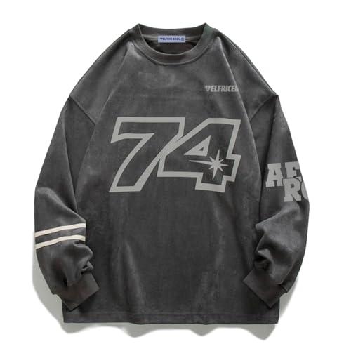 Aelfric Eden Oversized Crewneck Sweatshirts for Men Vintage Graphic Pullover Loose Fit Streetwear Long Sleeve Top S Aelfric Eden Oversized Crewneck Sweatshirts for Men Vintage Graphic Pullover Loose Fit Streetwear Long Sleeve Top S