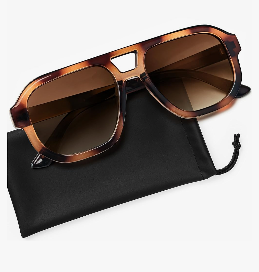 livho Trendy Polarized Aviator Sunglasses Women Men, Retro Sun Glasses for Women Men 2025, Oversized UV Protection Shades