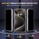 Diaclara Designed for iPhone 15 Pro Case, [with Privacy Screen Protector] [Anti Spy] [Military Grade Drop Protection] Heavy Duty Full-Body Shockproof Phone Case, Clear