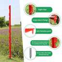 Electric Fence Posts with Clips, Pack of 50, 48Inch Temporary Plastic Step-in Fence Post for Garden and Farm, Red