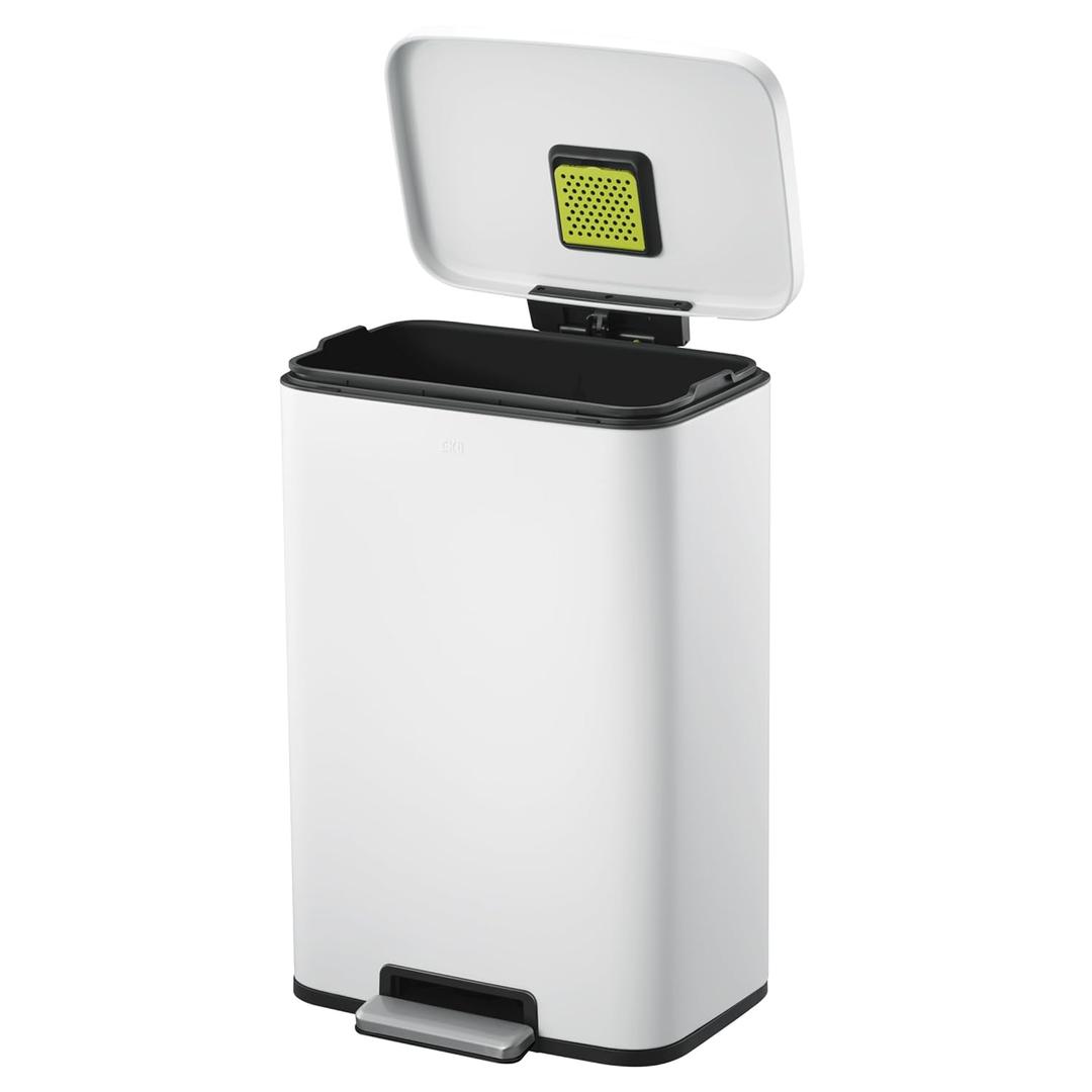 EKO Madison 50L White Trash Can, Kitchen Trash Can, Brushed Steel, Bathroom Trash Can, Heavy Duty Pedal, Trash Cans, Soft Close, Bathroom Trash Cans EKO Madison 50L White Trash Can, Kitchen Trash Can, Brushed Steel, Bathroom Trash Can, Heavy Duty Pedal, Trash Cans, Soft Close, Bathroom Trash Cans