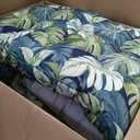 Geelin 4 Pcs Adirondack Chair Cushion High Back Patio Rocking Chair Cushion 44 x 19 x 4 Inch Tufted Weather Resistant Fade Resistant Seat for Patio Rocking Seat (Monstera Teal Tones)