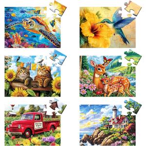 6 Packs 16 Large Piece Puzzle for Seniors, Dementia Alzheimer's Products Activities for Elderly Adults, Easy Puzzle Alzheimers Memory Cognitive Game Gift for Patient in Nursing Home