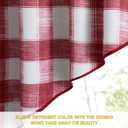NICETOWN Swag Kitchen Curtains for Christmas Decor,Rod Pocket Short Window Curtains for Living Room, Room Darkening Small Shade for Bedroom (Red & White, 1 Pair, 36" x 36")
