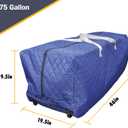 Extra Large (75 Gallon) Heavy Duty Rolling Blue Duffle Bag Quilted, Durable Moving & Storage Bag with Wheels for Dorm, Holiday, Travel or Seasonal Use by Simple Living Solutions
