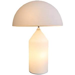 CraftThink Table Lamp White Glass Mushroom Shaped Desk Lamp Simple Style LED Night Table Light for Bedside Living Room Bedroom Office College Dorm Coffee Table Bookcase