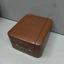 KAMIER Watch Case with Combination Lock - 4 Watch Storage and Jewelry Organizer - Watch Travel Case for Ring and Watch Storage, PU Leather Travel Watch Case, Ideal for Gift (With Gift Box), Brown