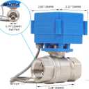HFS(R) Motorized Ball Valve Electrical - 3/4" NPT with 20mm Full Port,3 Wire 2 Control, Stainless Steel 304, 9-24V AC/DC for Fluid Control