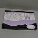 Ergonomic Wireless Keyboard and Mouse Combo, Wave Keys Keyboard with Wrist Rest for Natural Typing, 3 DPI Adjustable Ergonomic Silent Mouse for Computer/Laptop/Windows/Mac (Purple)