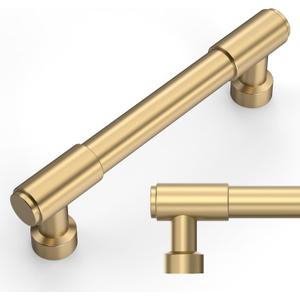 Amerdeco 10 Pack Champagne Bronze Cabinet Pulls 3.75 Inch(96mm) Hole Center Drawer Pulls Cabinet Hardware Kitchen Cabinet Handles for Bathroom ZH0075