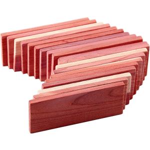 Cedar Space Cedar Blocks for Closet Storage,100% Aromatic Red Ceder Blocks Cedar Planks Chips 16pcs for Closet Drawers 100% Natural Wood Chips