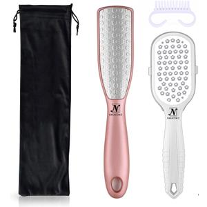 Foot File,Foot Scrubber Dead Skin Double Sided Foot Scraper Rasp Callus Remover, Pedicure Foot Scrubber Grater,Foot Heel Craper for Cracked Heels, Foot Grater Shaver Scraper for Callus Removal 2pcs (Pink -White)