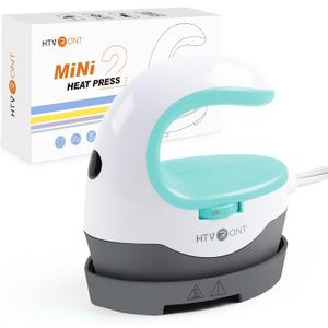 HTVRONT Heat Press Mini Heat Press Machine, Mini Iron for Crafts, Small Heat Press Portable Iron Press Machine for T Shirts, Hats, Heating Transfer Projects (Mint)