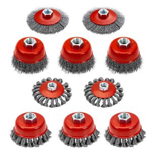 Idong 10 Pack Wire Wheels for Angle Grinder, 4 Inch Wire Wheel Brush for Angle Grinder, Knotted Coarse Crimped Wheels with M14 Thread Arbor, Cup Brush for Removing Rust, Corrosion, Paint